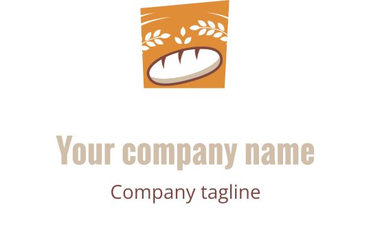 Elegant logo design featuring a stylized loaf of bread in gold and brown