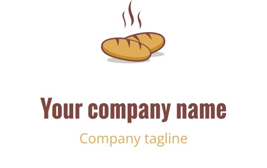 Elegant logo design featuring a stylized loaf of bread in warm colors