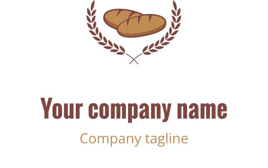 Elegant logo design featuring a stylized loaf of bread in brown and gold