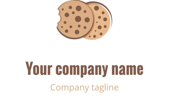 Playful cookie logo design featuring two chocolate chip cookies
