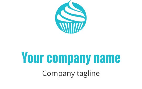 Modern cupcake logo design with a swirled frosting top