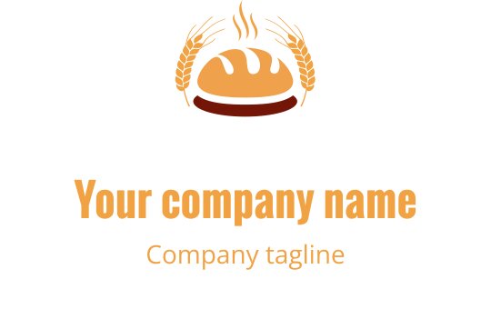 Modern maroon and coral logo design featuring stylized bread elements
