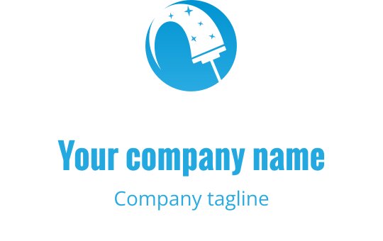 Modern blue logo design featuring a stylized telescope and stars
