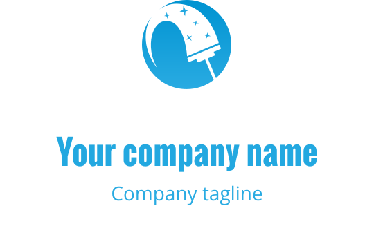 Modern blue logo design featuring a stylized telescope and stars