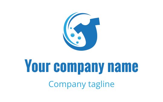 Modern blue logo design featuring a stylized water droplet and wrench