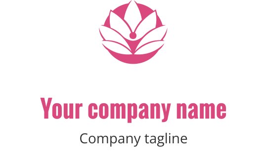 Elegant pink lotus flower logo design with rounded petals