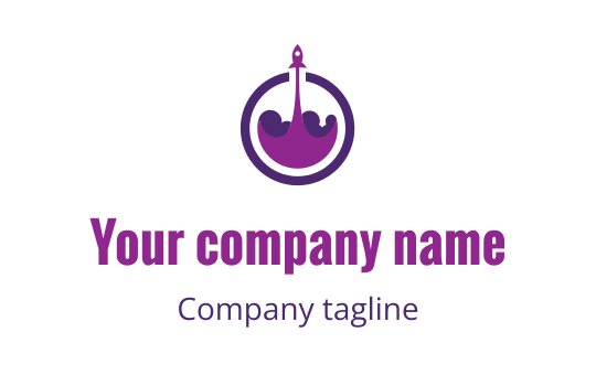 Elegant purple crown logo design with a circular outline