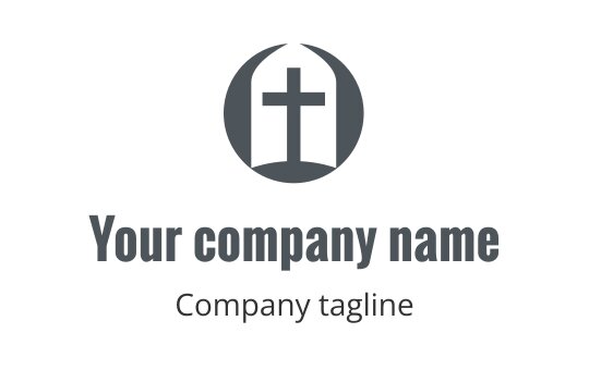 Modern logo design featuring a cross within a circular shape
