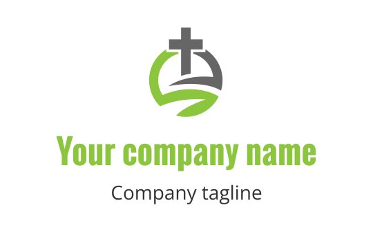 Modern logo design featuring a cross and green wave elements