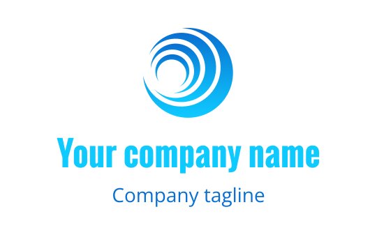 Modern blue swirl logo design with dynamic circular elements