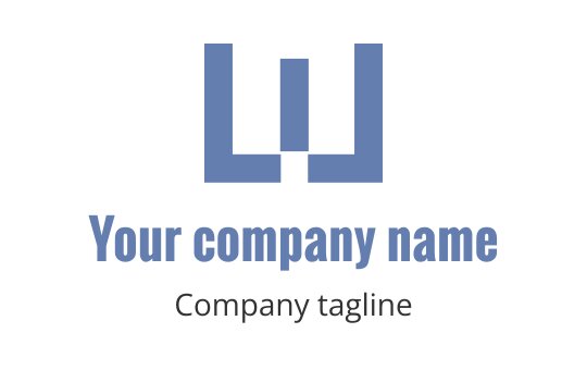 Modern blue logo design featuring stylized overlapping letters W and L