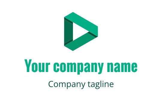 Modern teal logo design featuring a geometric play button shape