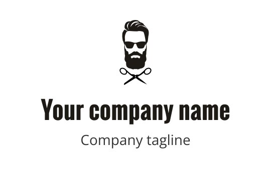 Stylish logo design featuring a bearded man with sunglasses