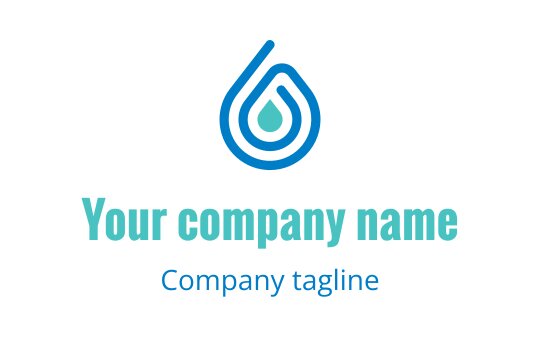 Modern blue droplet logo design with layered circular elements