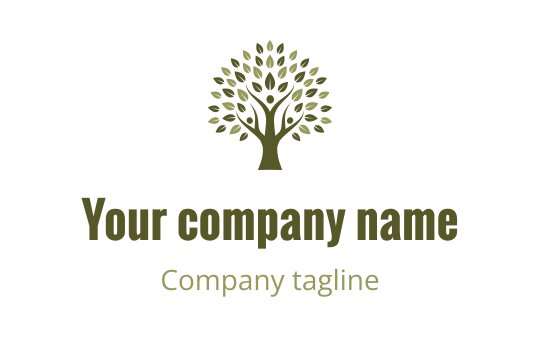Elegant tree logo design with rounded leaves and a sturdy trunk