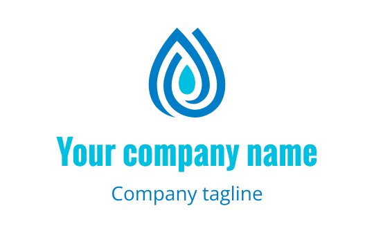 Modern blue water droplet logo design with layered curves