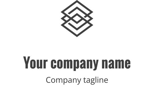 Sleek gray logo design featuring geometric shapes and modern lines