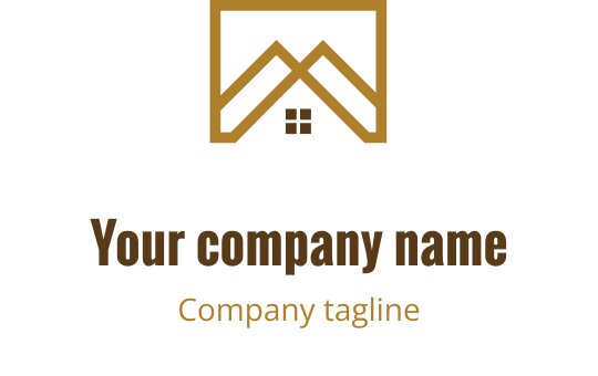 Modern logo design featuring a house with a roof and window elements