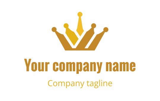 Elegant gold crown logo design with stylized points and bold text