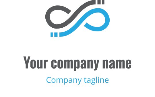 Modern infinity logo design in gray and blue tones