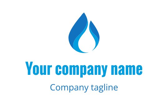 Modern blue water droplet logo design with smooth curves