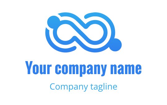 Modern blue infinity logo design with circular elements