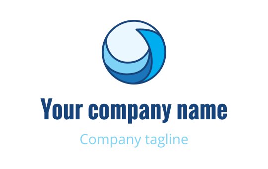 Modern blue and light blue circular logo design with flowing shapes