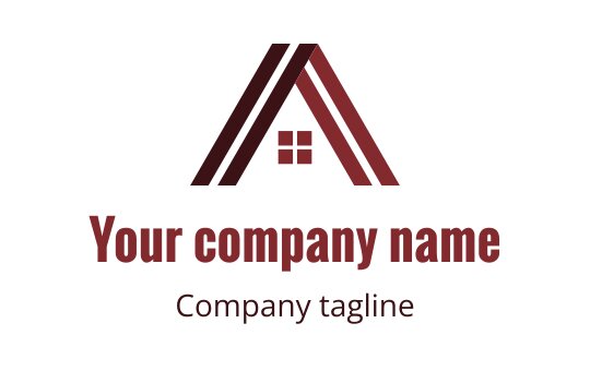 Modern house logo design with a triangular roof and window