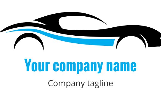 Clean logo design featuring a flowing blue wave above bold text