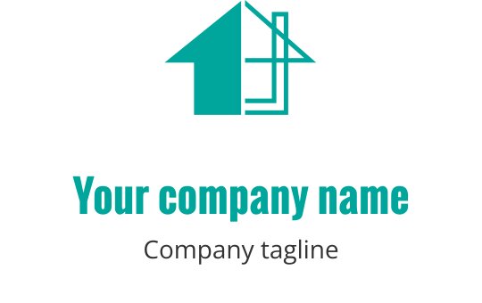Teal logo design featuring a stylized abstract shape