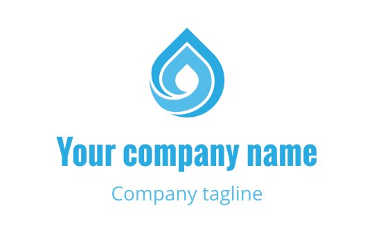 Modern blue water droplet logo design with swirling elements