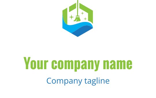 Modern hexagonal logo design featuring a bell and wave elements