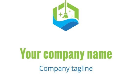 Modern hexagonal logo design featuring a bell and wave elements